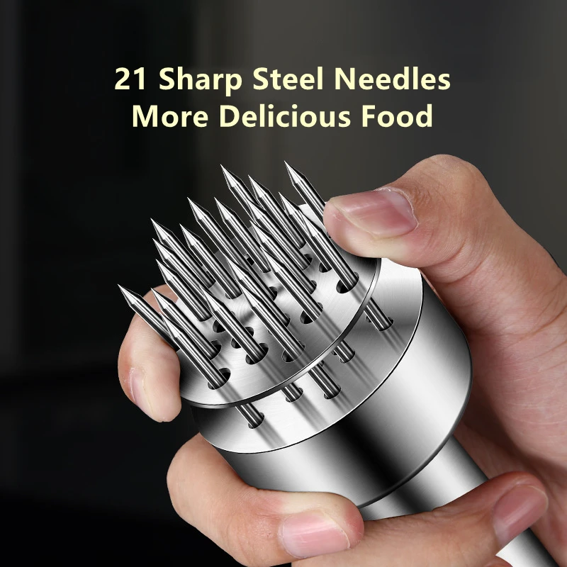 Blades Needle Meat Tenderizer Stainless Steel Knife Meat Beaf Steak Mallet Tenderizer Hammer Pounder Cooking Tools 21/56 meat tenderizer meat hammer