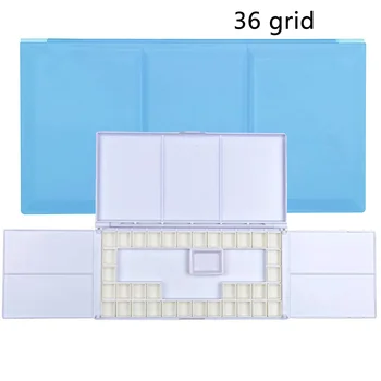 

36 Grid Empty Professional Plastic Artist Painting Foldable Tray Box Finger Hole Art Supplies Watercolor Case Paint Palette
