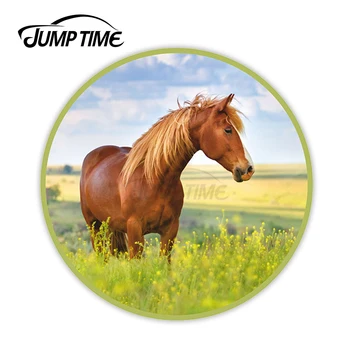 

Jump Time for Brown Horse Vinyl Stickers Pony Girls Sticker Laptop Luggage Waterproof Car Styling Accessories