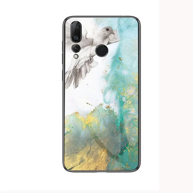 Marble Glass Case For Huawei P Smart Z Y9prime Mate 20 P10 P20 P30 Lite Nova 5i 5 Honor 9X 8X 8C 7C 7A Pro Back Shell Cover - Цвет: 2