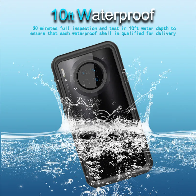 360 полная защита IP68 10 футов водонепроницаемые прозрачные чехлы для телефона Huawei