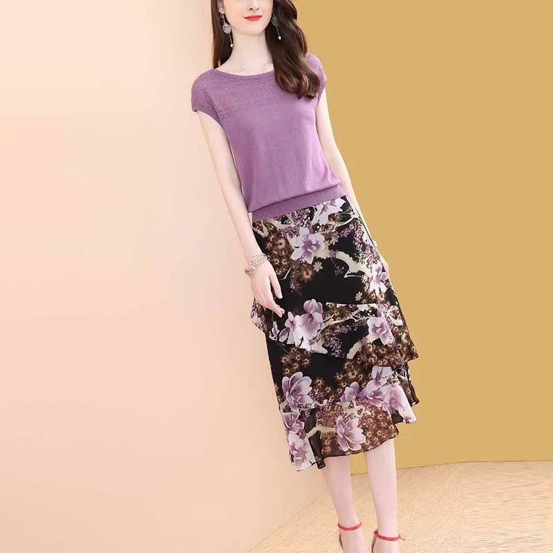

Western Style Goddess-Style Dress Outfit Women's Summer 2019 New Style Slimming by Age-Style Two-Piece Set Elegant