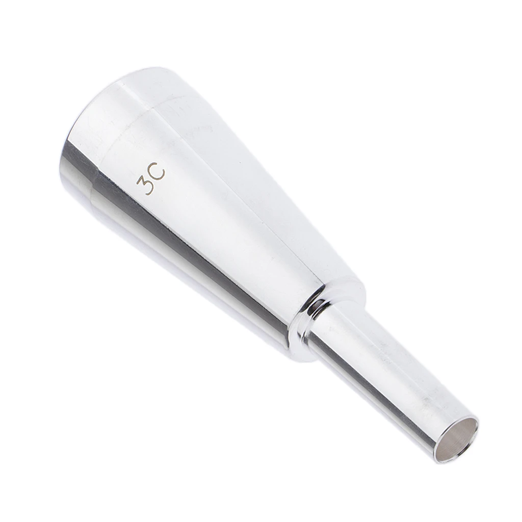 Heavy 3C Rich Tone Bullet Shape Trumpet Mouthpiece Accs Copper Alloy Silver