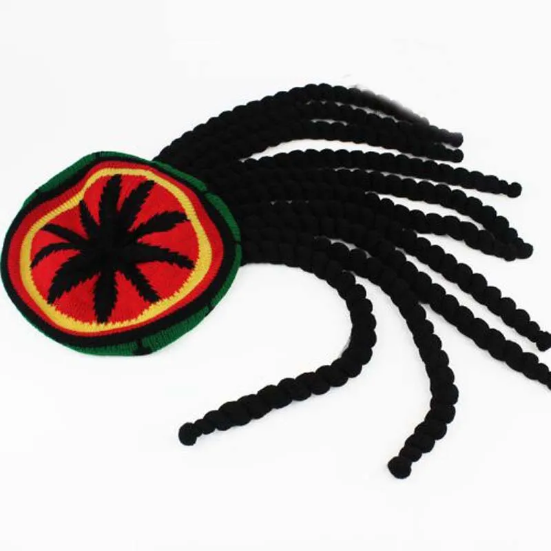 Jamaica синтетическая оплетка вязаная шапка осень зима теплые регги Skullies женские шапочки с помпоном женщины мужчины берет Хэллоуин украшения