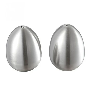 

Stainless Steel Egg Shaped Salt Pepper Shaker Table Server Kitchen Gadgets Herb Spice Tools