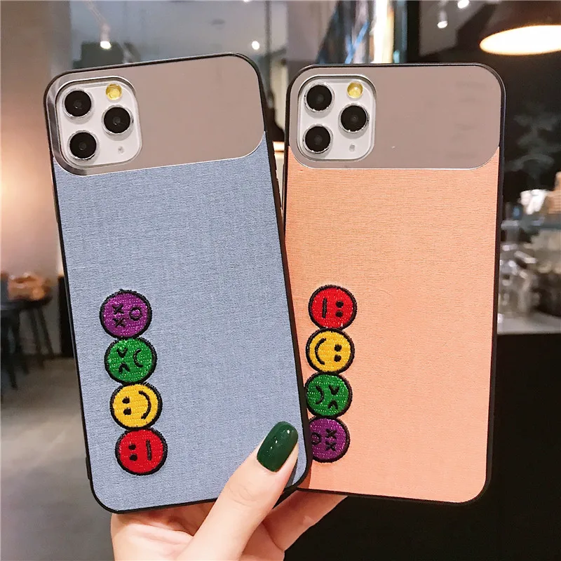 Fashion Mirror Cute Emoticons Glitter Phone Cases Shell Anti-knock Cover For iPhone 11 Pro Max Xsmax Xr Xs X 8 7 6 6s Plus Coque |