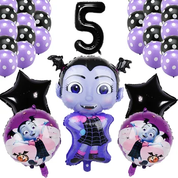 

30Pcs/lot Vampirina Witch Balloons 30inch Black Number Ballon Birthday Party BaloonDecor Helium Foil Halloween Party Latex Balls