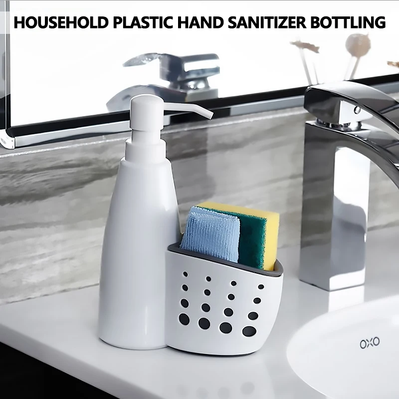 2in1Portable Soap Dispensers liquid Dispenser set with sponge storage Drainboard box holder Liquid Detergent Storage bottle | Дом и сад