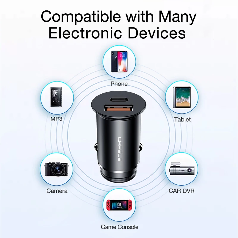 Автомобильное зарядное устройство CAFELE с портом USB 3 0 и поддержкой быстрой