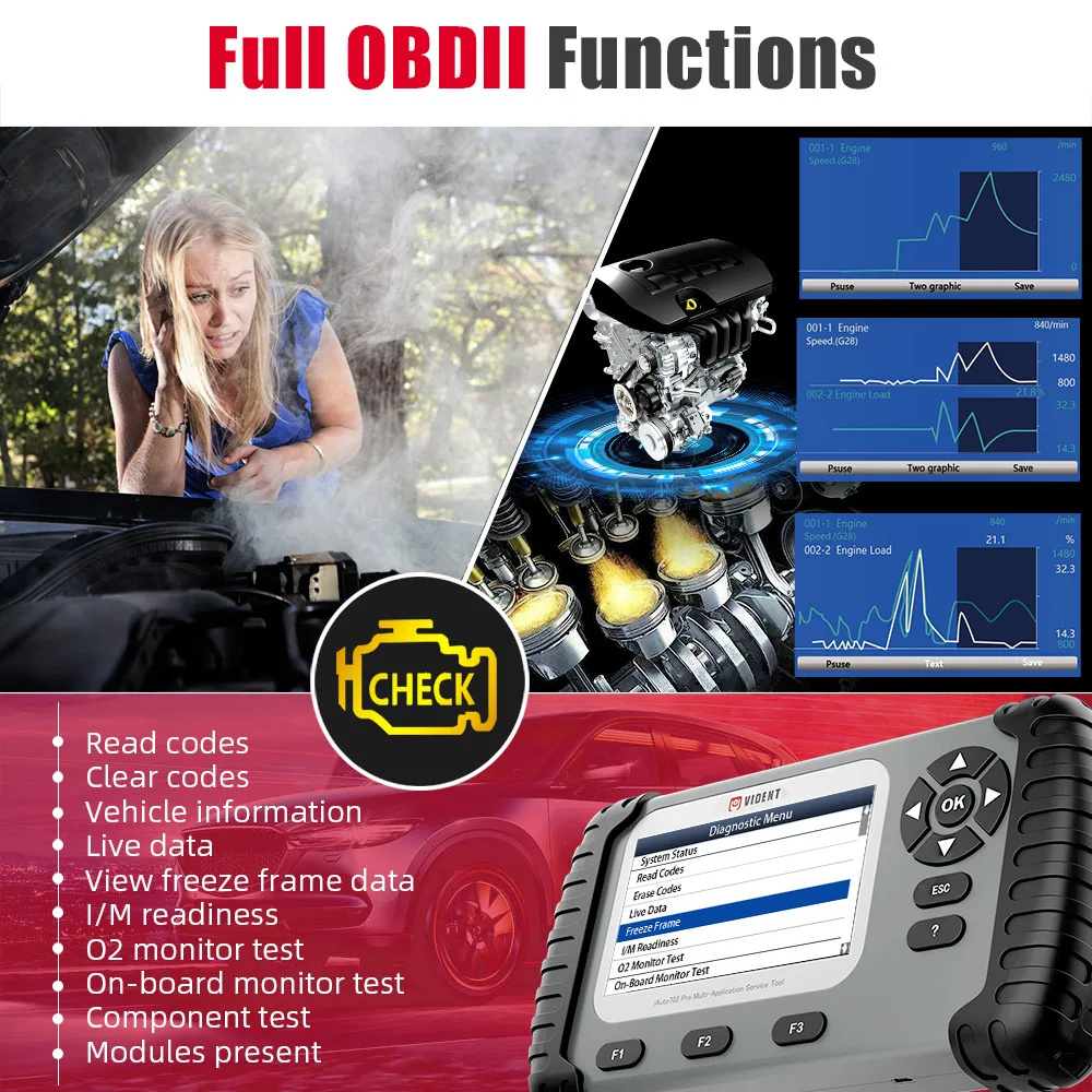 VIDENT iAuto702 Pro OBD2 диагностический инструмент ABS SRS TPMS SAS DPF инжектор BRT Oil 25 сброс