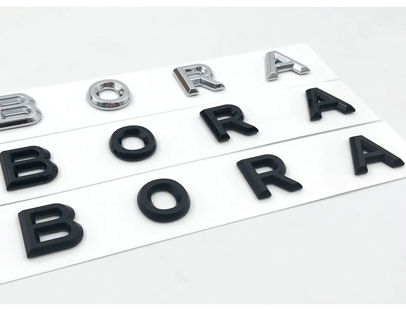 3D буквы Эмблема для BORA NEWBORA 2008- автомобильный Стайлинг переоборудование Средний багажник логотип значок наклейка хром матовый глянцевый черный