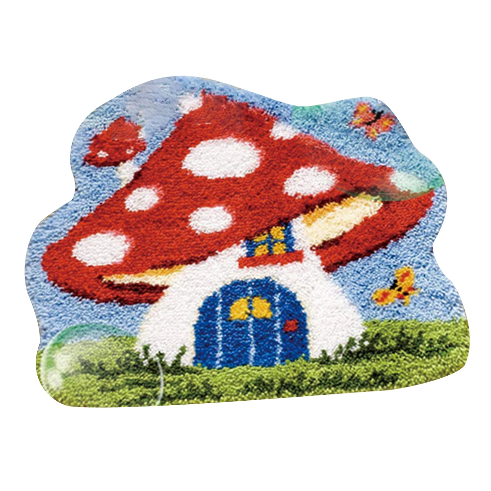 Hot Sale 3D Embroidery Carpet Needlework DIY Craft Fuzzy Rug Unfinished Crochet Cushion Living Room Mats