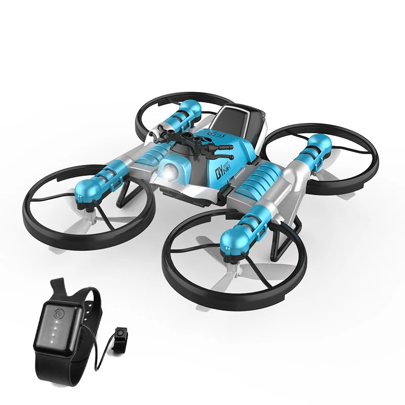 WiFi FPV RC Дрон мотоцикл 2 в 1 складной вертолет камера 0.3MP высота удержания RC Квадрокоптер мотоцикл Дрон 2 в 1 Дрон - Цвет: No Camera Watch Blue