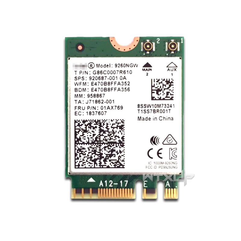 Двухдиапазонный 9260 PCIE Pci-e Настольный wifi адаптер для Intel 9260NGW 9260AC Bluetooth BT 5,0 Mu-mimo беспроводная карта для Windows 10 - Цвет: Only wifi card
