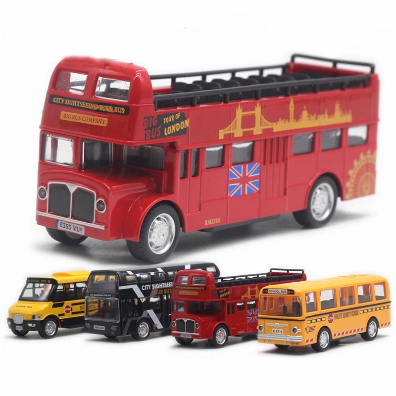 Набор из 4-х предметов для школьного автобуса модель игрушечного автомобиля 1:64