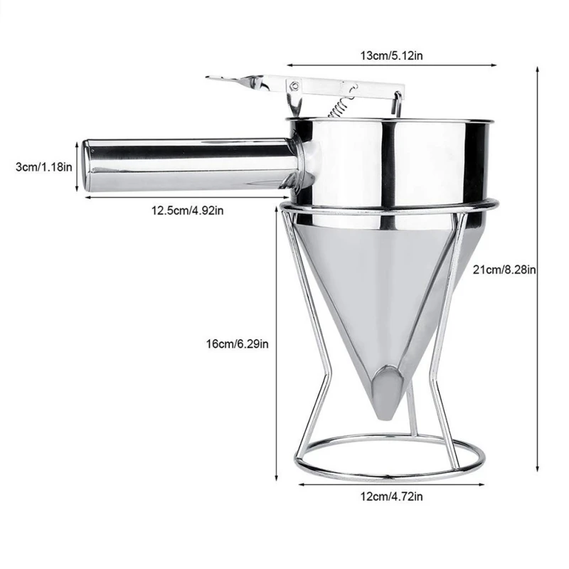 Поршневая Воронка Из Нержавеющей Стали, Кондитерские воронки с подставкой, дозатор для теста, для выпечки, для использования, инструмент для украшения торта