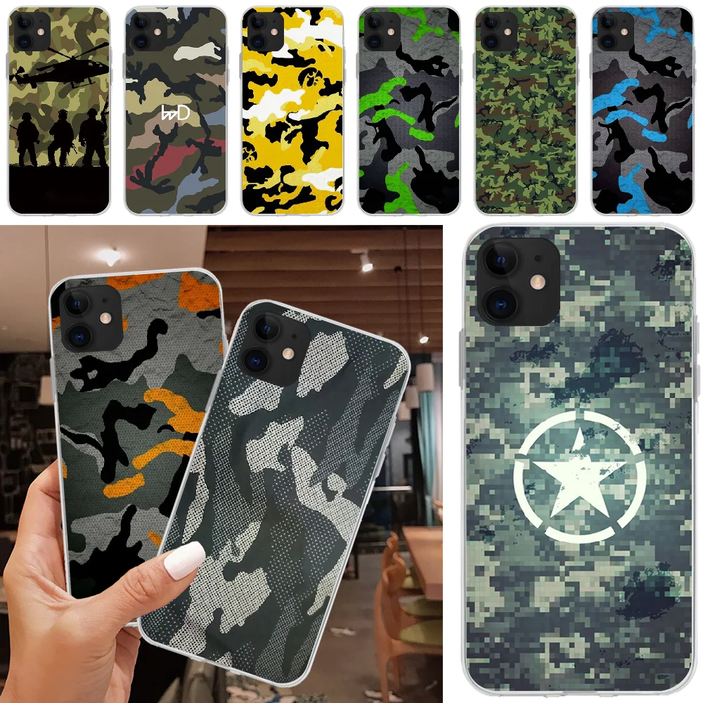 BaweiTE Камуфляжный военный армейский чехол мягкий для телефона iPhone 5C 5 5S SE 7 8 plus X XS XR