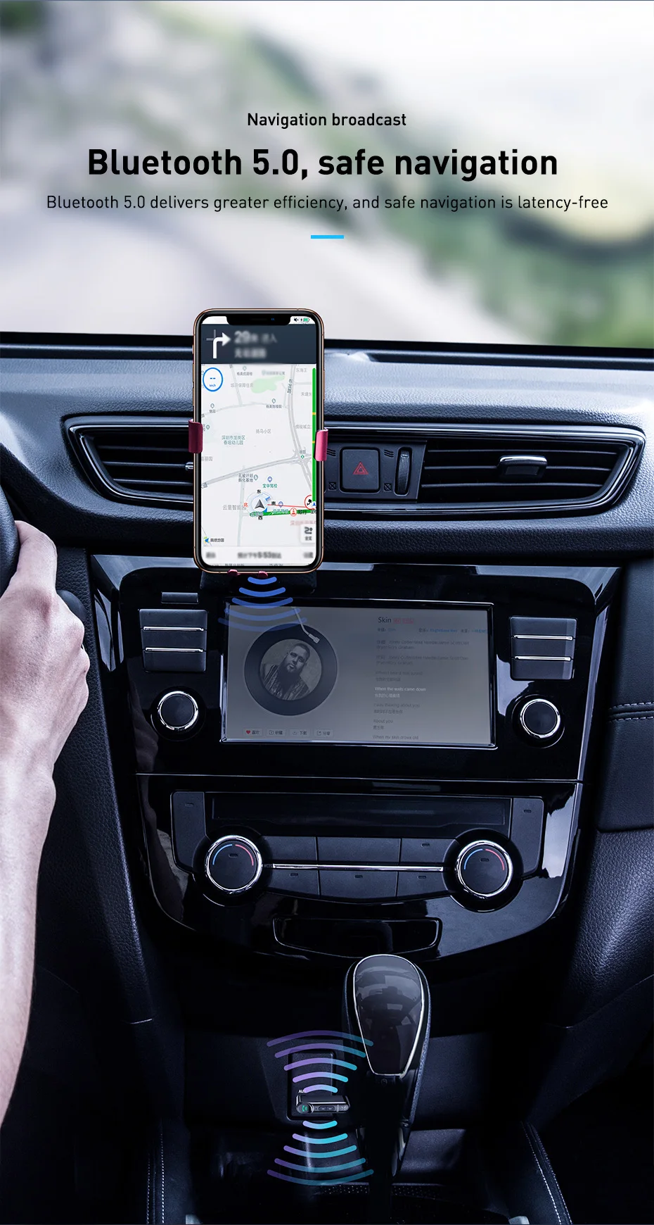 Baseus AUX voiture Bluetooth récepteur 3.5MM prise Audio musique Bluetooth 5.0 Kit voiture sans fil mains libres haut-parleur Bluetooth autoradio
