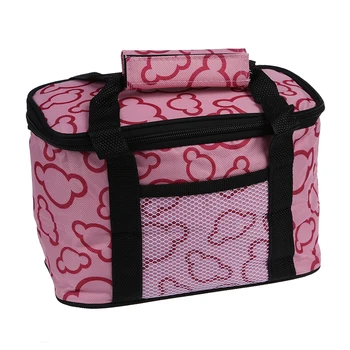 

Insulated and Water-Proof Lining Lunch Box Bag Cooler Tote Bag--Pink