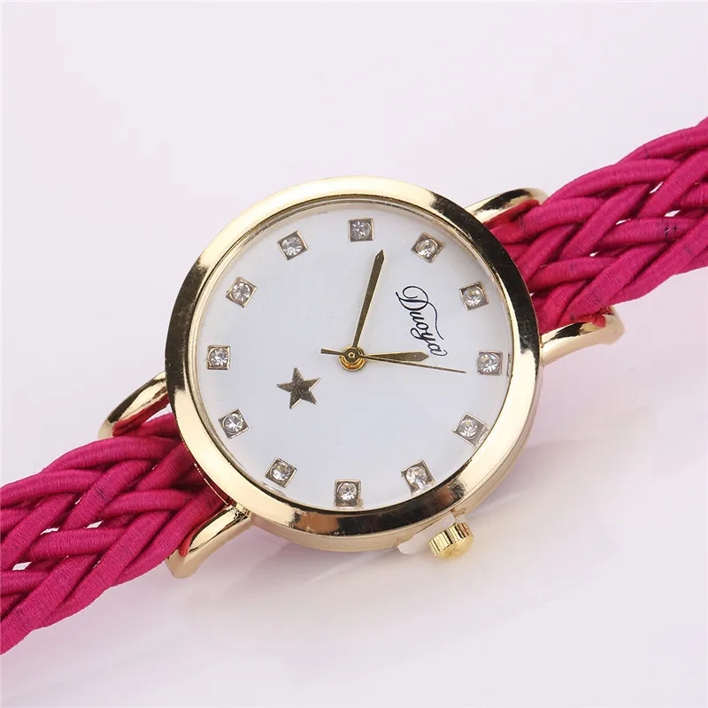 Модные женские часы креативные плетеные кварцевые часы-браслет красочные женские часы reloj mujer женские часы