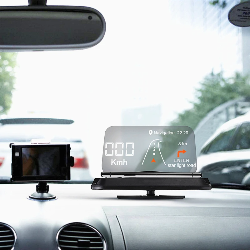 LEORY Универсальный Автомобильный HUD Предупреждение ющий дисплей черный gps