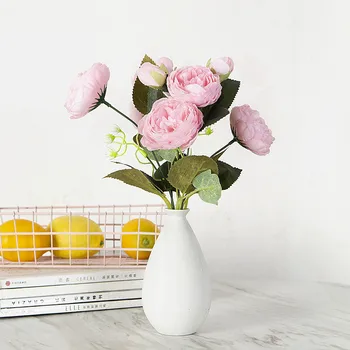 

Home Decoration 1 Bundle Artificial Flowers for Decoration Silk Roses FlowersArtificial Peonies Flowers Artificial Decoration