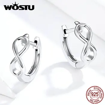 

WOSTU 2019 New 100% Real 925 Sterling Silver Infinite Love Stud Earrings For Women Making Silver Earrings Gift FIE743