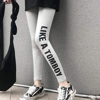 

Women Thin Sports Casual Letter Print Plus Size Skinny Pants Fashion Simple High Waist Women's Leggings Ankle-Length Pant