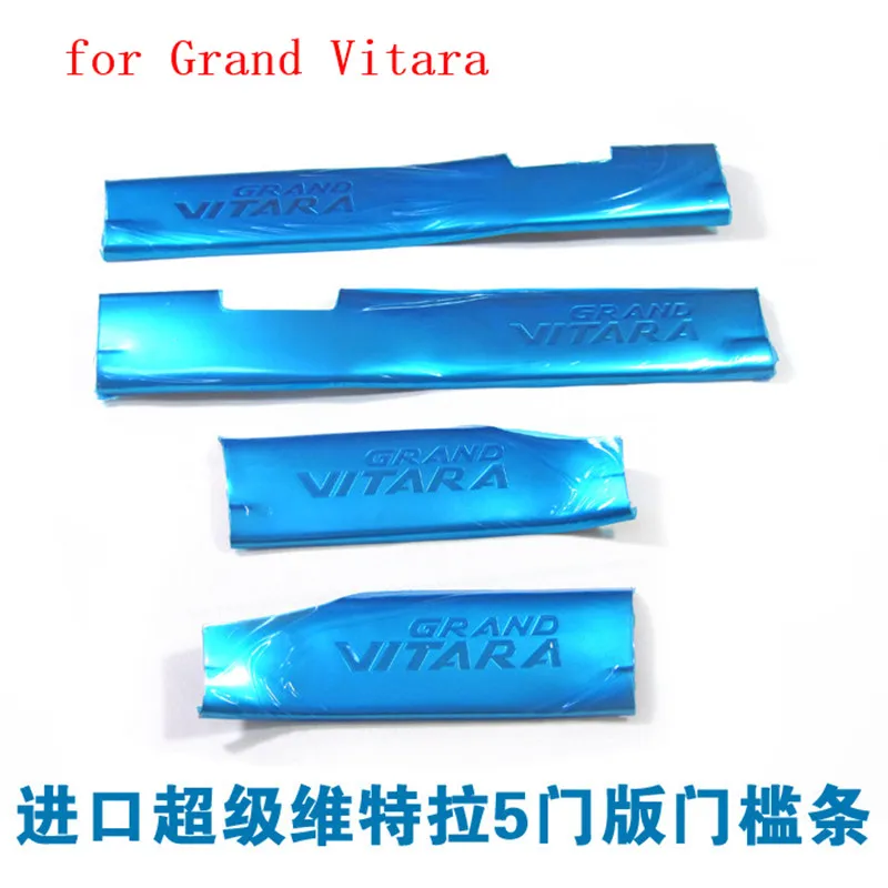 4pcs/set Door Sills Setpedal bienvenidos for Suzuki Grand Vitara 2007- 2012 Stainless Steel Door Sill Scuff Plates Car styling f