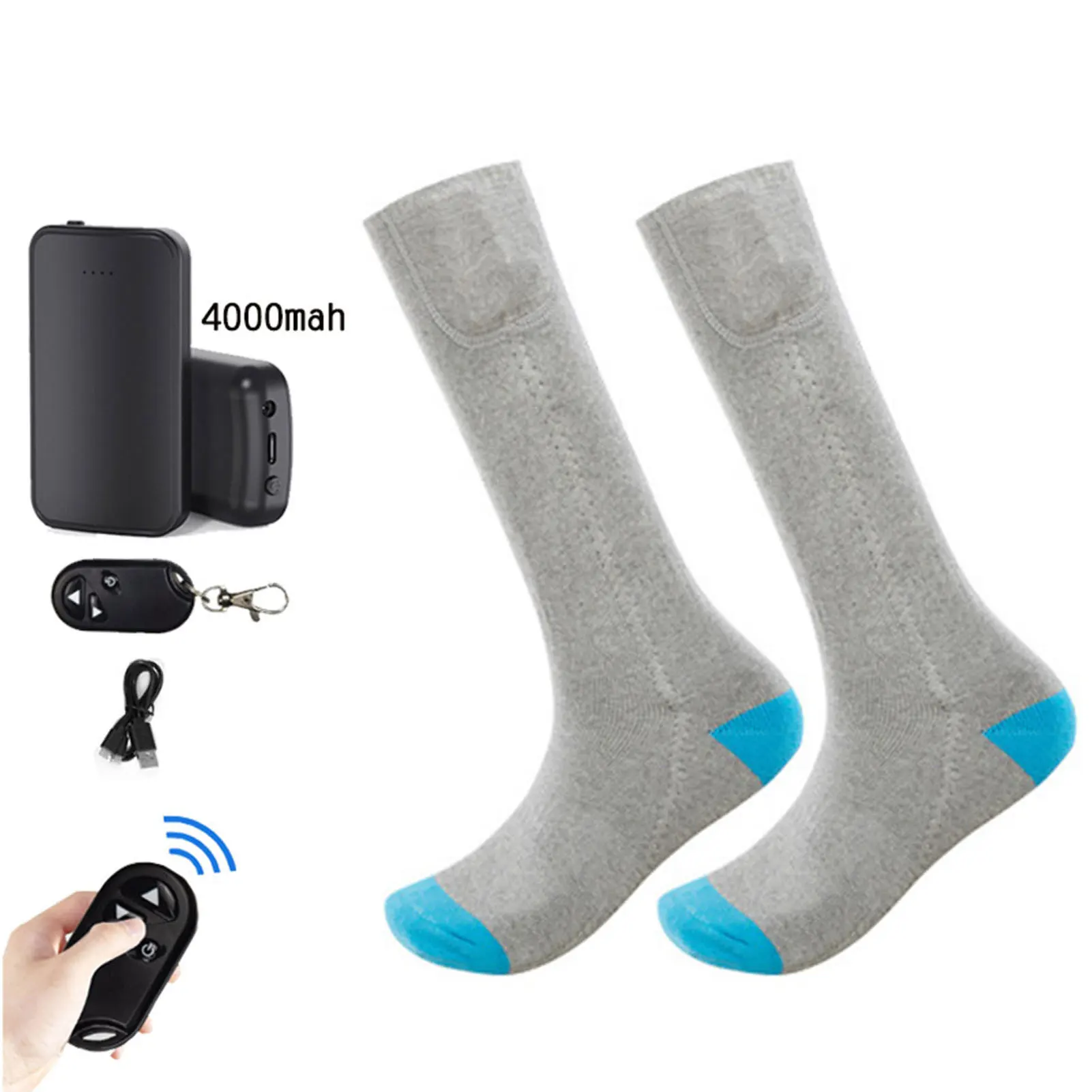 

NEW Electric Heating Socks 3.7V 4000mAh Rechargeable Battery Powered Winter Warm Outdoor Skiing Cycling Socks Thermal Socks
