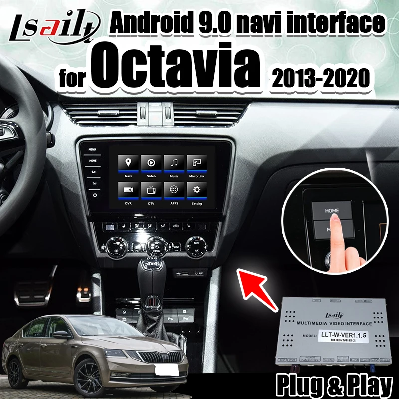 Android 9 0 беспроводной carplay и мультимедийный интерфейс для Octavia Passat MQB MIB поддержка
