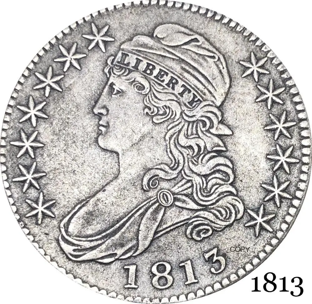 Соединенные Штаты Америки Liberty Eagle 1813 50 центов ½ доллара бюст половина Мельхиор