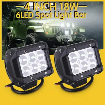 

18W 4Inch Car LED Work Light Bar Driving Lamp for Offroad Boat Tractor Truck ATV 12V 6 LED Work Light Spotlight Headlight