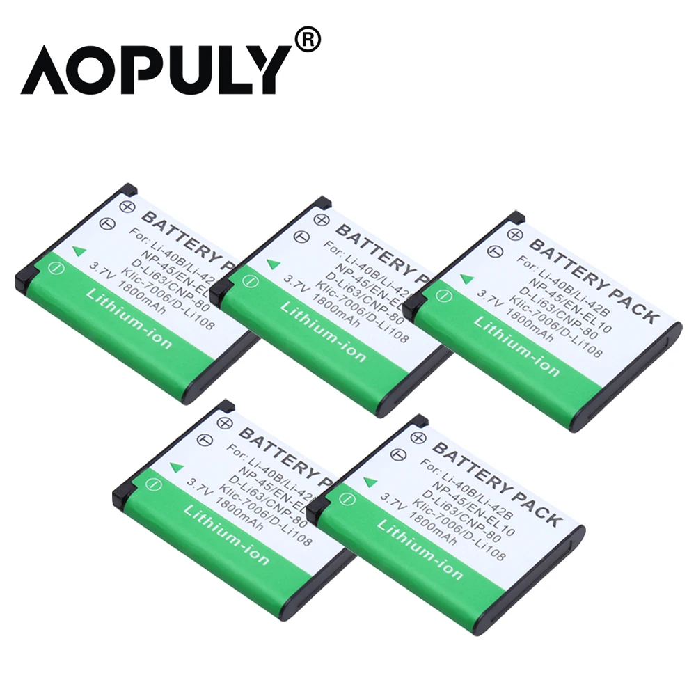 5Pcs 1800mAh Li 42b Li42b Li 40b Li40b Battery for camera rechargeable