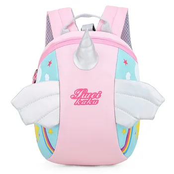 

Cute Unicorn Small Kids Toddler Backpack Kindergarten Anti-Lost Schoolbag 3D Cartoon Wing Mochila Escolar