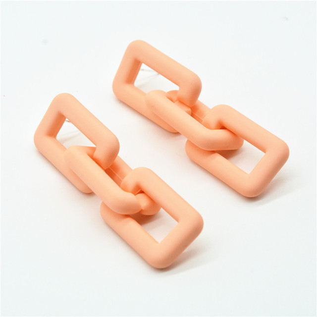 Simple Solid color Acrylic Chain Drop Earrings For Woman Fashion Korean exaggeration Big earrings Gift Jewelry  2022