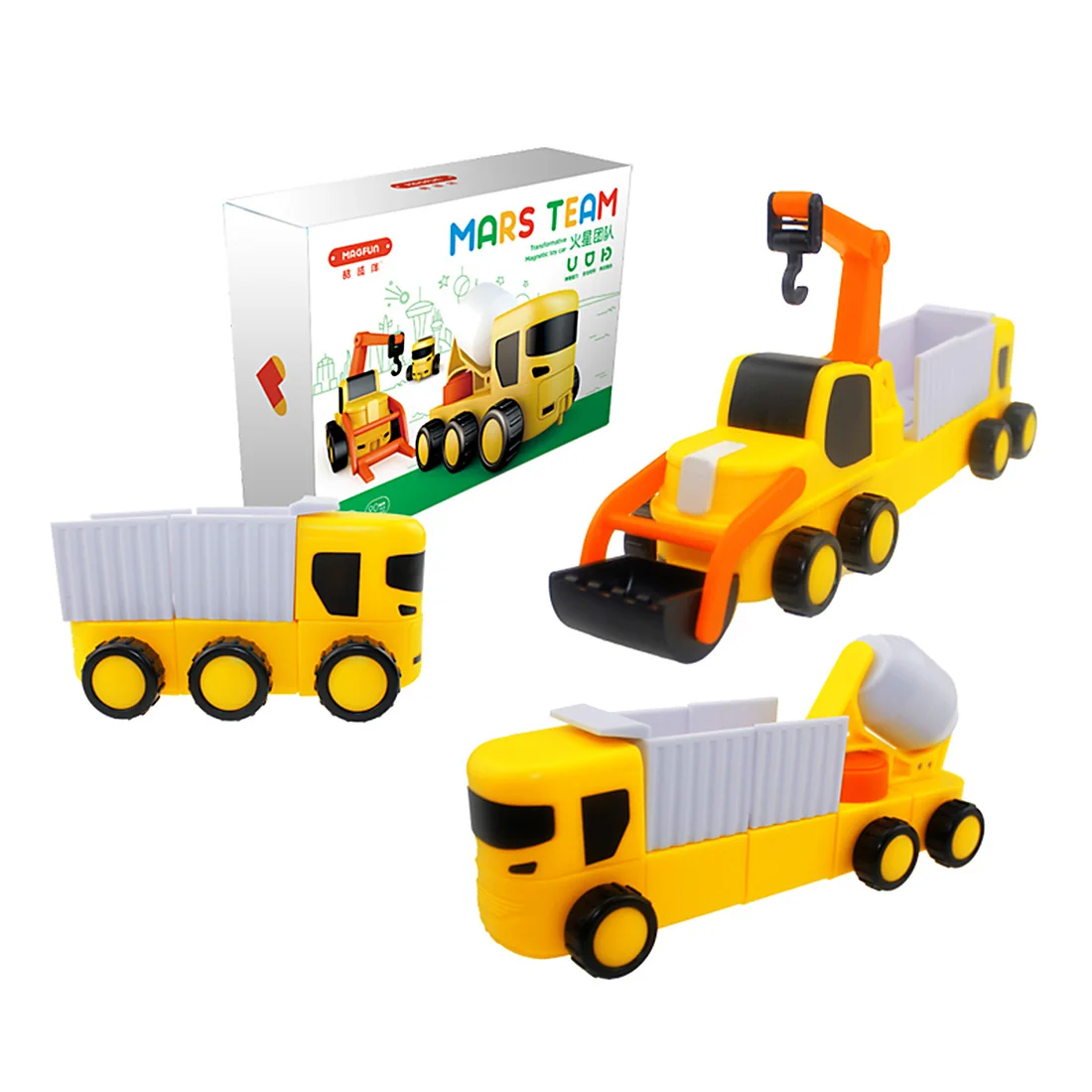 

20Pcs Magnetic Car Vehicle Construction Engineering Building Blocks Learning Set Children Plastic Game Puzzle Education Toy Gift