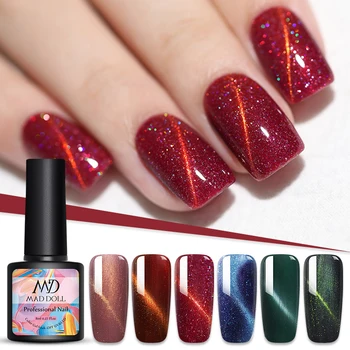 

MAD DOLL 3D Cat Eye Magnetic Gel Magnet Glitter Nails Gel Polish Soak Off UV LED Varnishes Nail Art varnish
