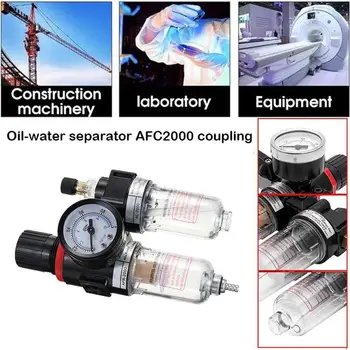 

Air Compressor Filter 40 Micron Water Separator Trap Particles Light Tools Filter Kit Gauge With Weight Regulator P6J8