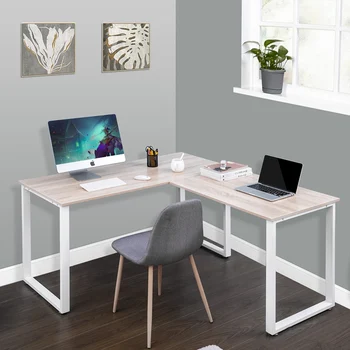 

L Shaped Desk With Shelves Corner Computer Desk Home Office Gaming Table Workstation Study Writing Desk