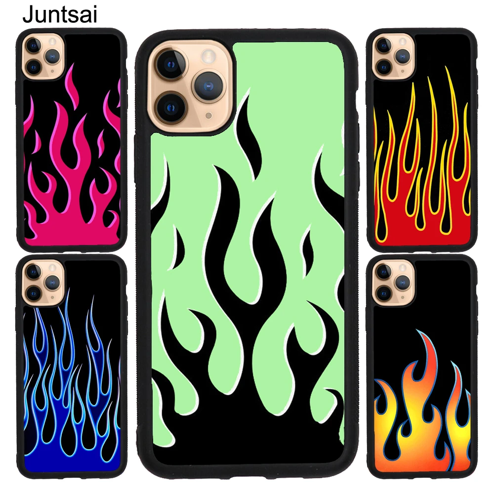 Red Blue Neon Flames Fire For Iphone 12 Pro Max Mini Case For Iphone 11 Pro Max Xs Xr X 7 8 Plus Se Funda Phone Case Covers Aliexpress