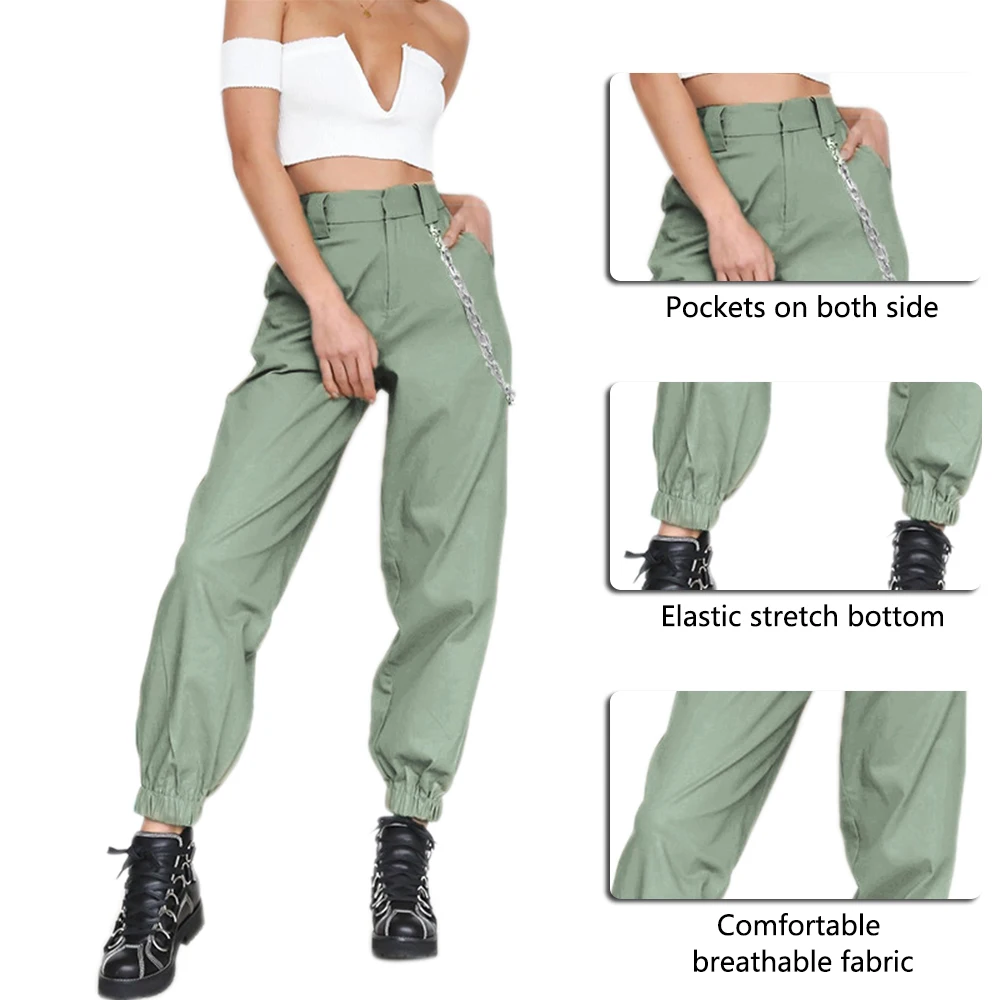 Adputent брюки с высокой талией камуфляжные свободные джоггеры женские военные брюки уличная панк Брюки карго женские брюки Капри