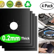 4 Pack Kitchen Gas Stove Top Burner Covers Reusable Gas Range Protectors Non Stick Toaster Oven Liner Cleaning Pad CoverMat