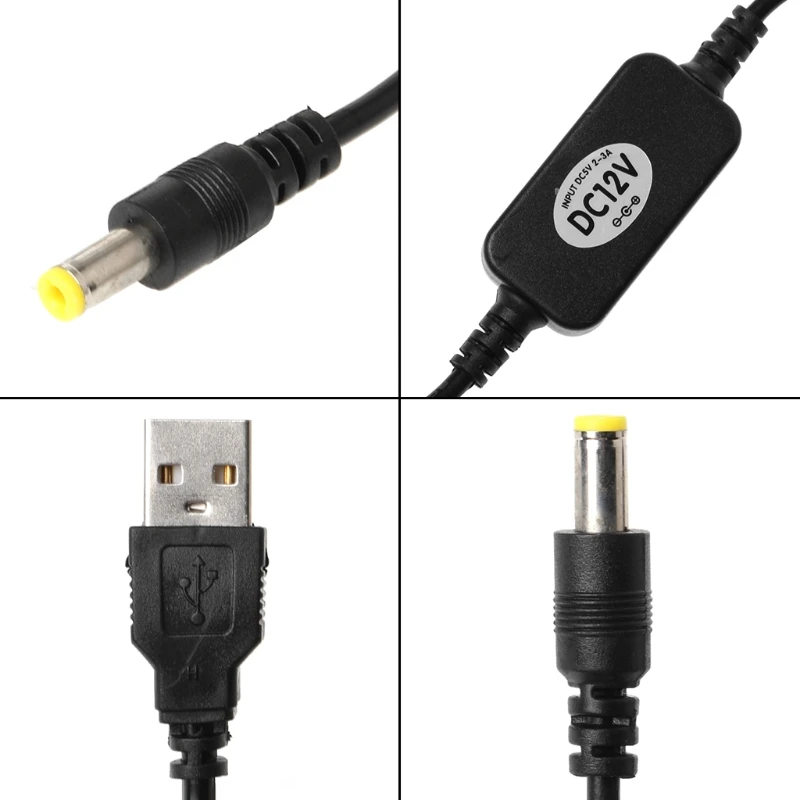 USB 5V To DC 12V 5.5x2.1mm Step Up Cable Power Boost Line For Router LED Strip