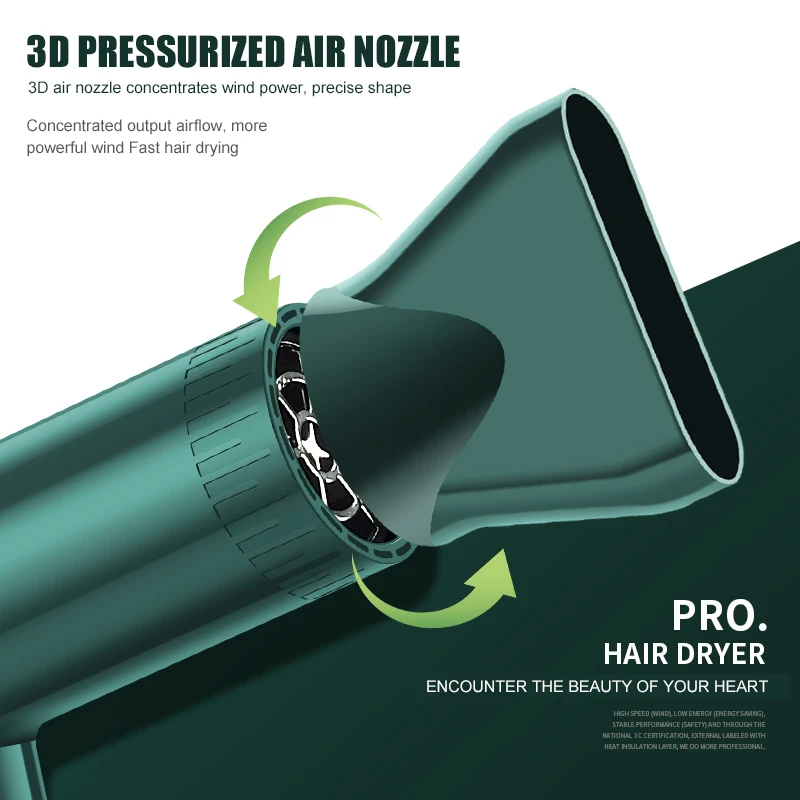 Hair Dryer Household Heating and Cooling Air Hair Dryer home Appliances High Power Blue Light Anion anti-static Modeling tools_voghion.com