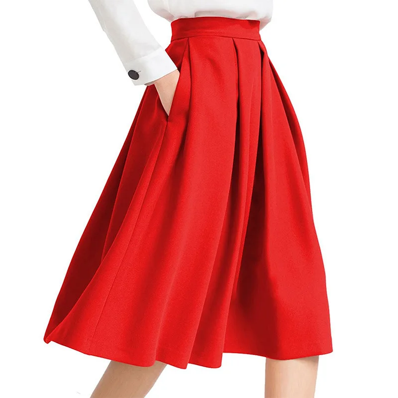 Большая длинная юбка в американском стиле; большая плиссированная юбка средней длины с завышенной талией; трапециевидная юбка; заменитель волос