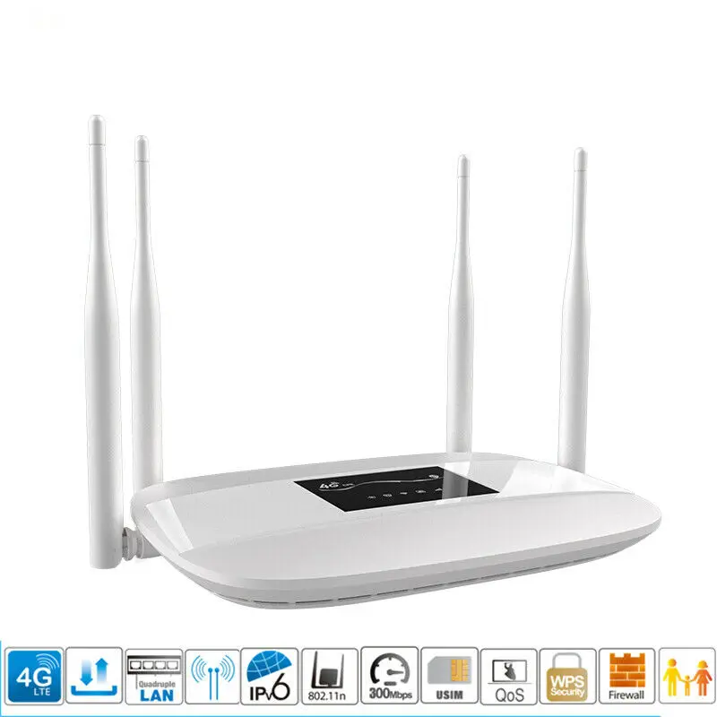 Unlocked 300mbps 4g Lte Wifi Router Cpe Mobile Support Sim Card Rj45 Lan Port 3g/4g Routers