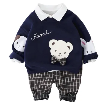 

Long sleeve Baby Boys Clothes Suits cute bear Boys Clothing Sets T- Shirt+Pants 2 Pcs Casual Sport Suits Toddler Sets