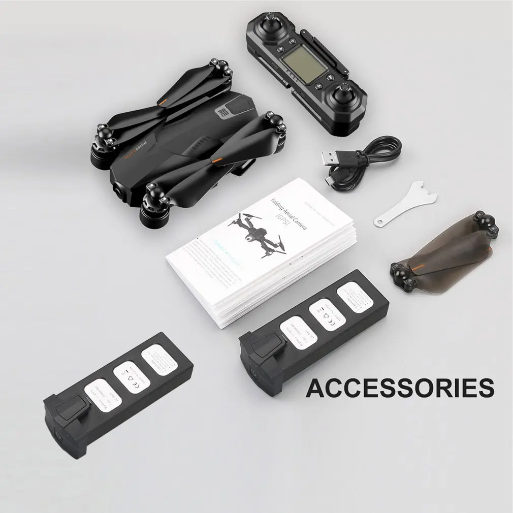 2 batteries SMRC ICAT3 бесщеточный gps Дрон оптическое позиционирование дрона RC складной Дрон вертолет самолет с 4K HD камерой - Цвет: 2 batteries