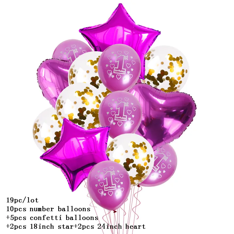 1st Birthday Boy Girl Filled Balloons Foil Balloon Party Decoration Confetti UK 